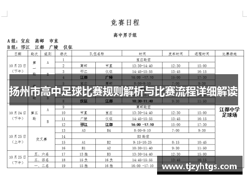 扬州市高中足球比赛规则解析与比赛流程详细解读